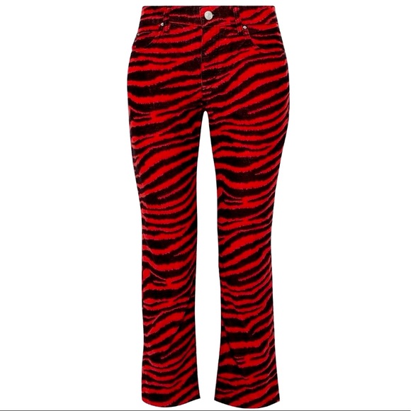 Isabel Marant Étoile Apolo tiger-print corduroy kick-flare pants –– NWT - Picture 3 of 17